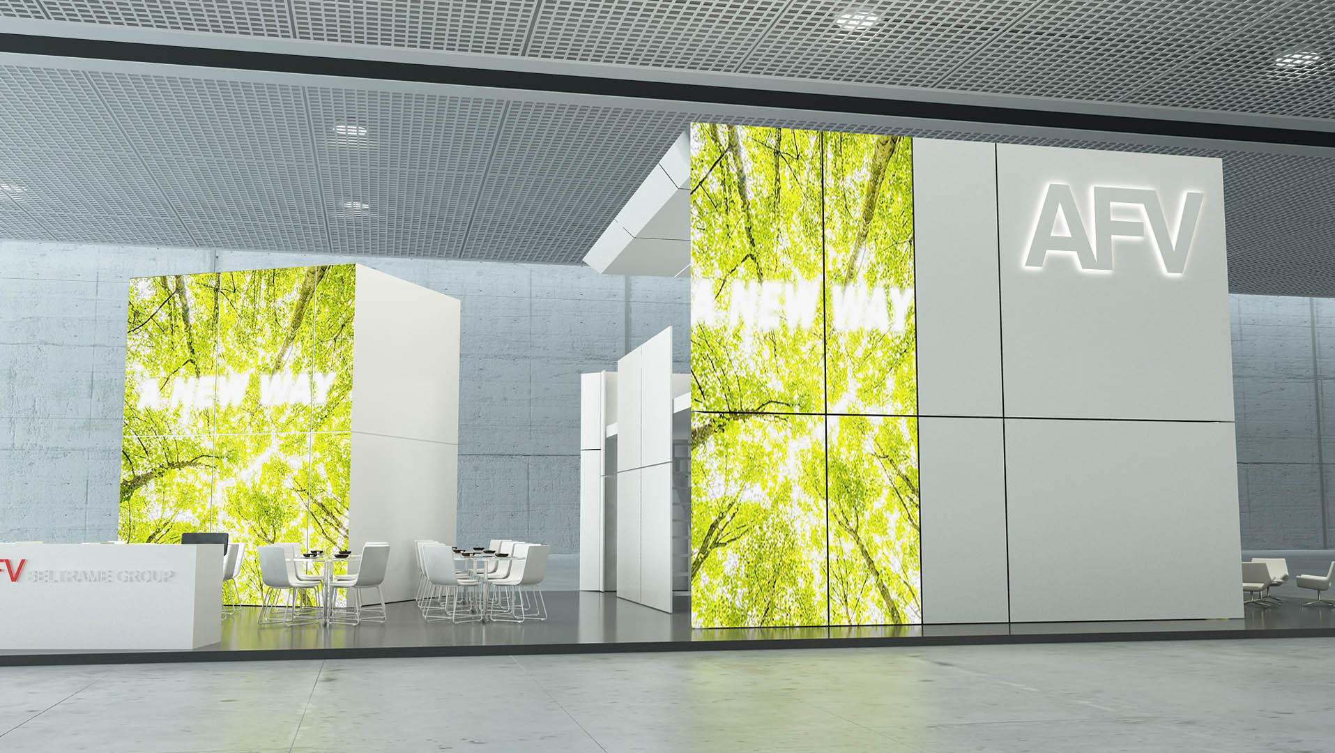 Concept di immersive stand per azienda del settore acciaieria