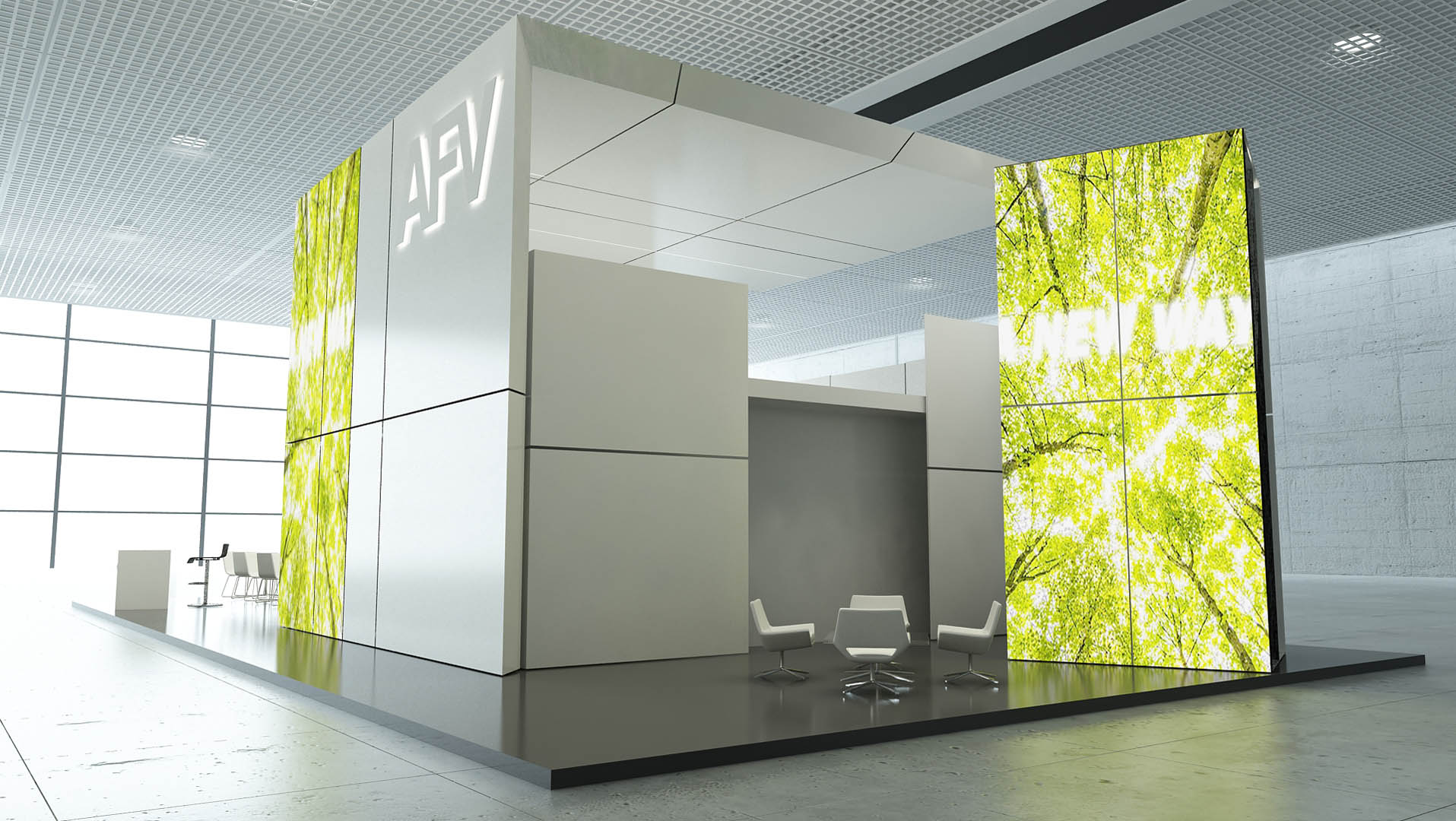 Concept di immersive stand per azienda del settore acciaieria