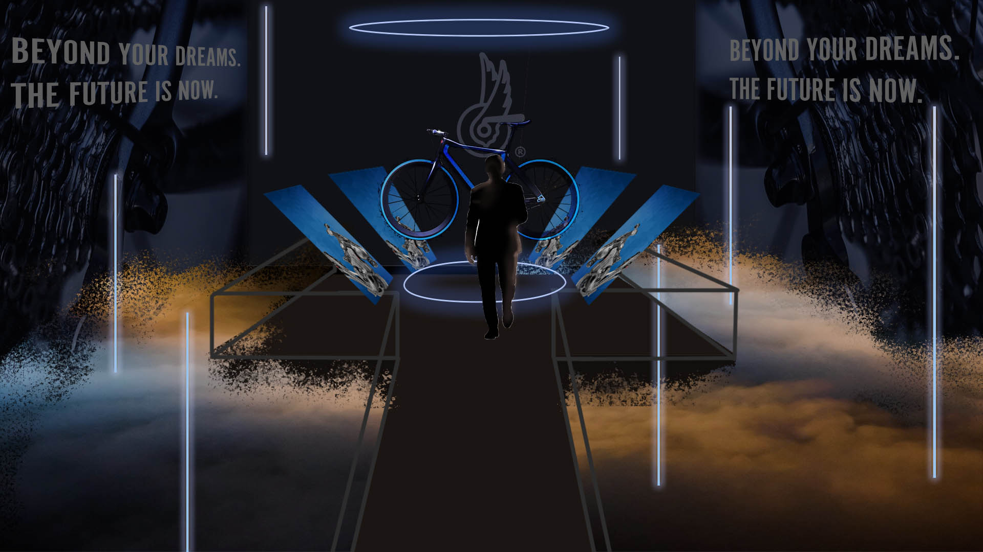 Concept di immersive stand per azienda del settore ciclistico