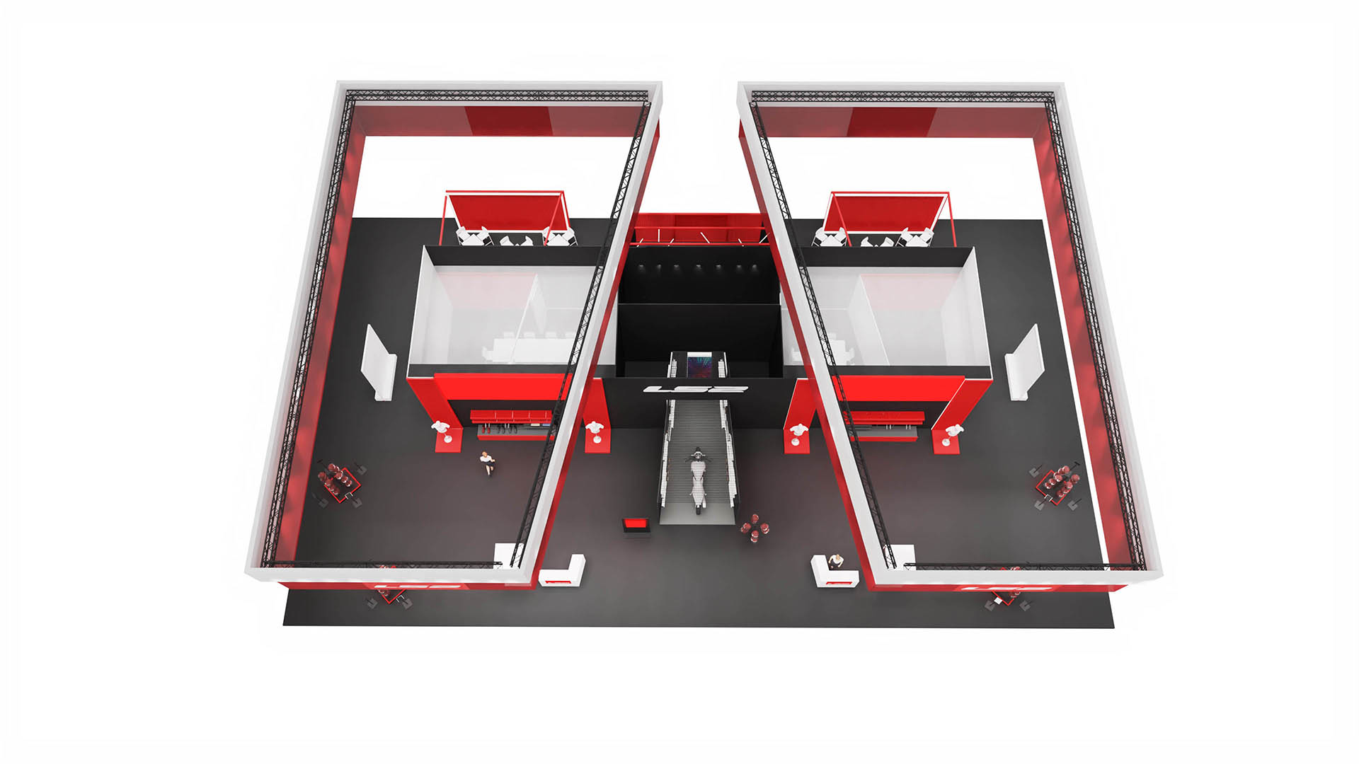 Stand immersivo concept a fiera del settore ciclistico per azienda che produce caschi