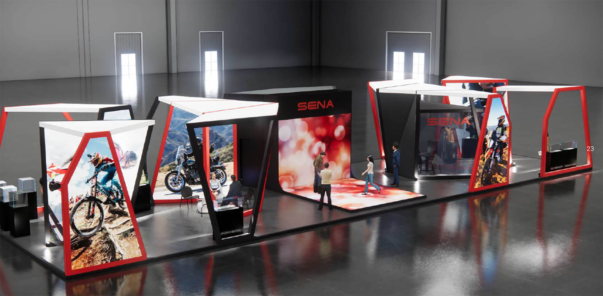 Stand immersivo, concept per fiera del settore bici